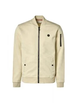 Sweater Full Zipper Block Jacquard Mix Stretch