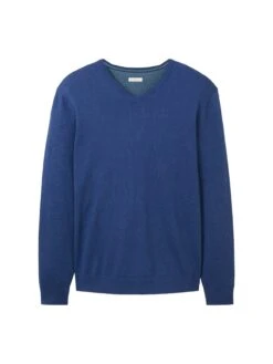 Melierter Pullover Mit V-Ausschnitt