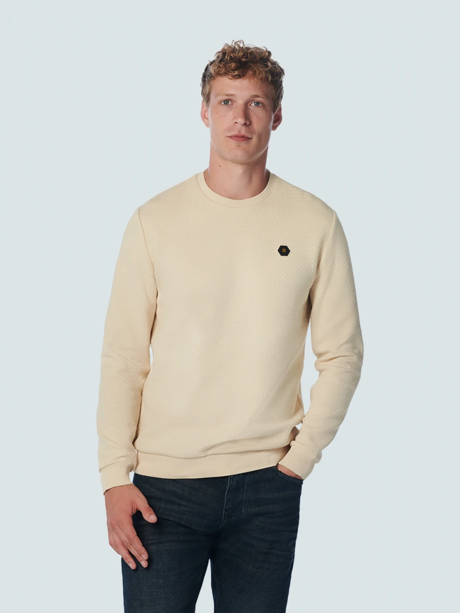 Sweater Crewneck Double Layer Jacquard Stretch