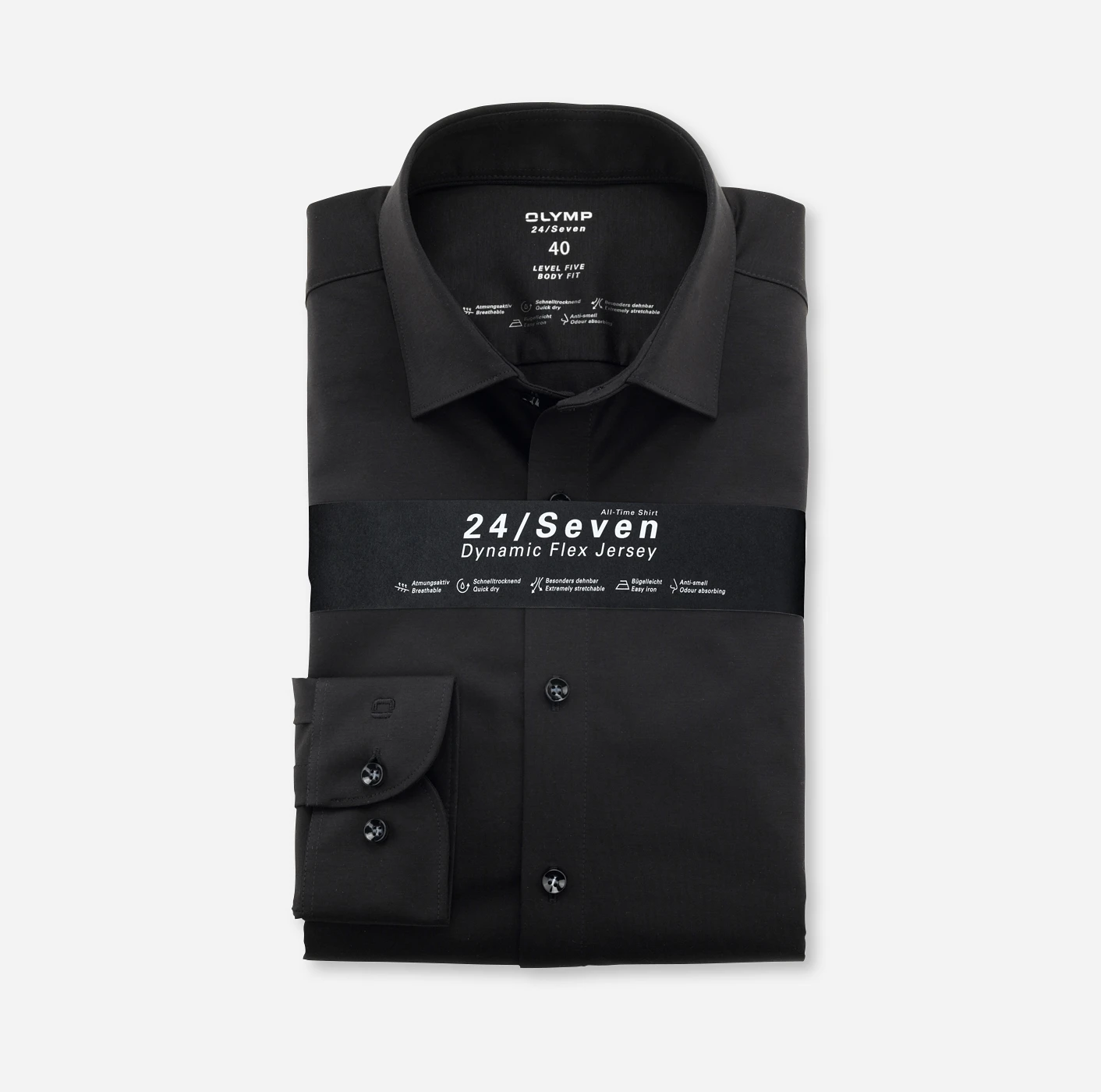 OLYMP Herren Jersey Hemd "Level 5" 24/Seven Body Fit – Bild 4