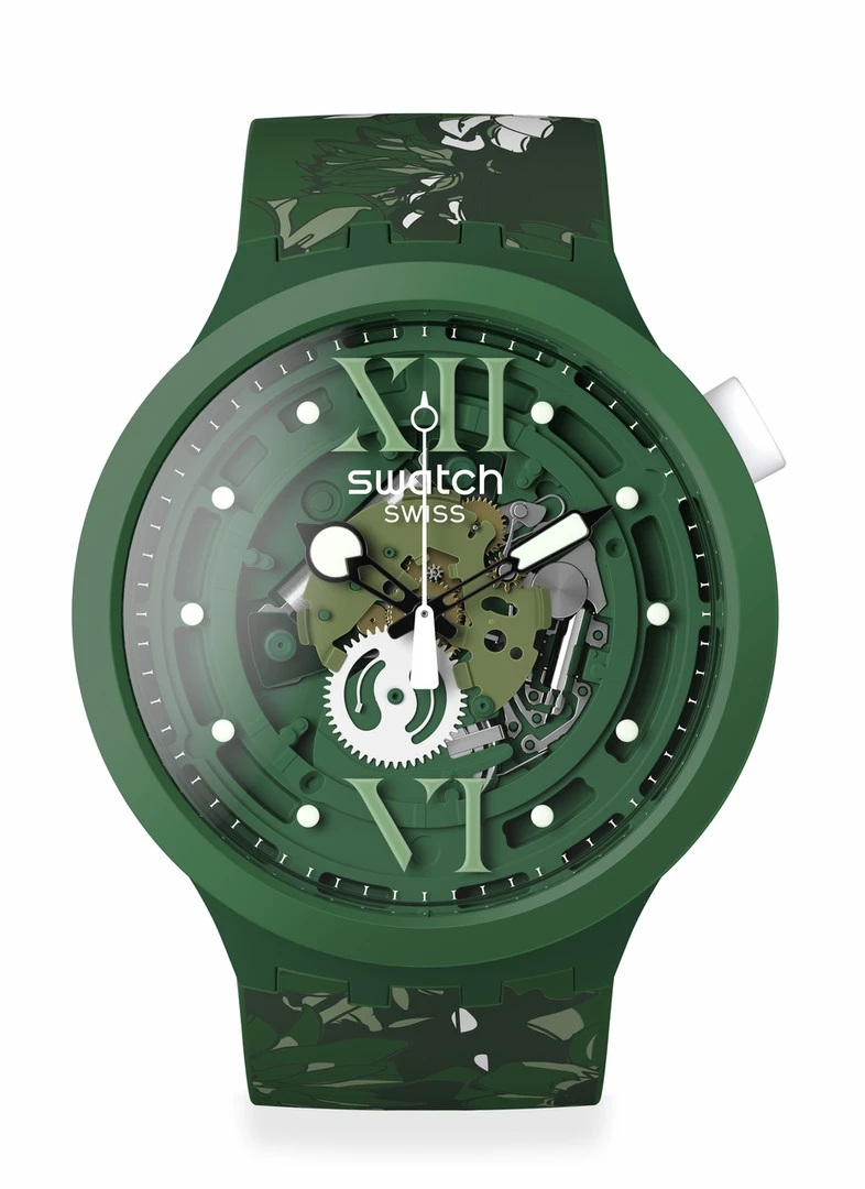 Swatch Uhr "Camoflower Green"