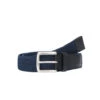 Belt, Braided Stretch, With Leather Details, Width 3,5 Cm