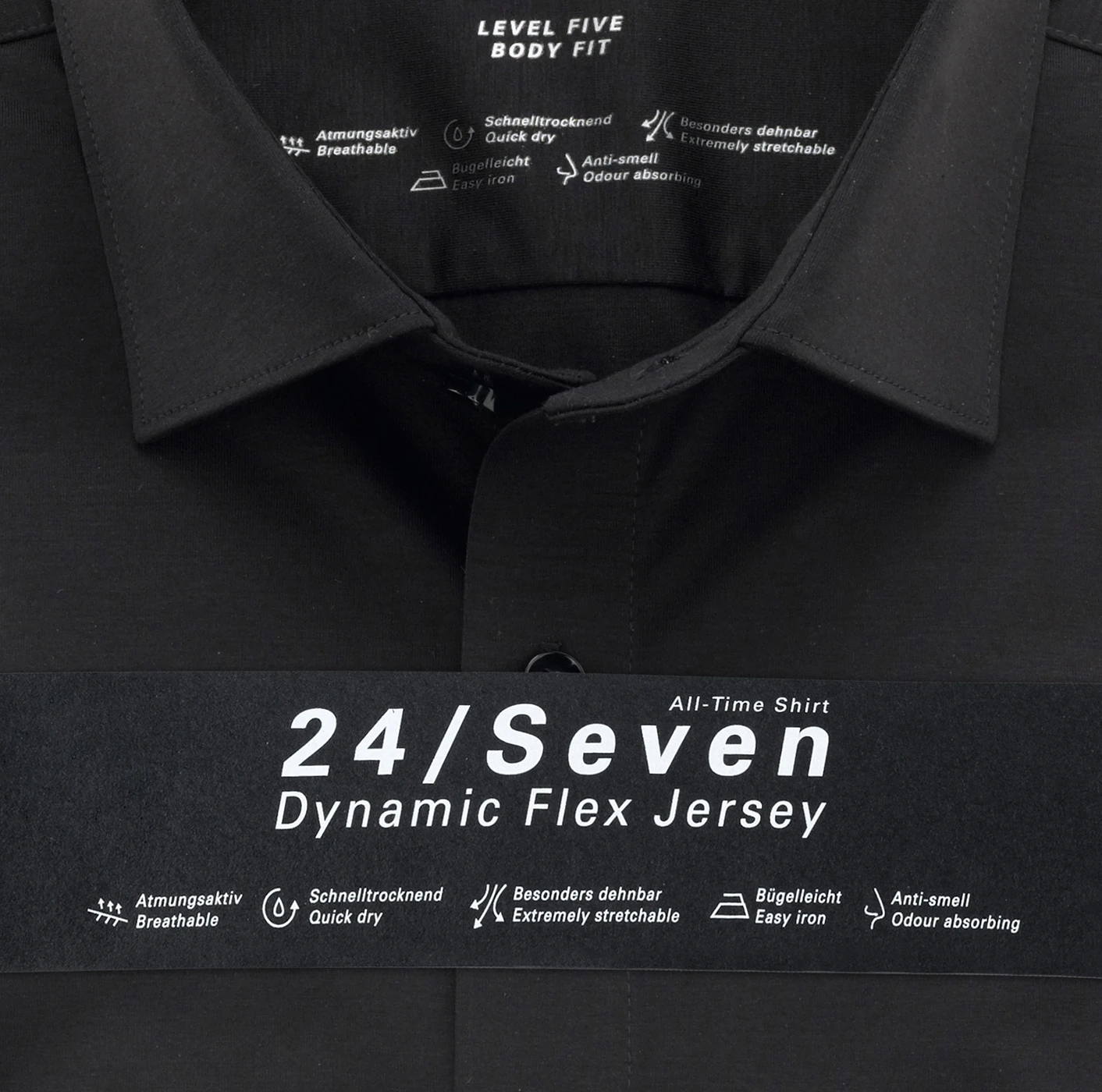 OLYMP Herren Jersey Hemd "Level 5" 24/Seven Body Fit – Bild 5