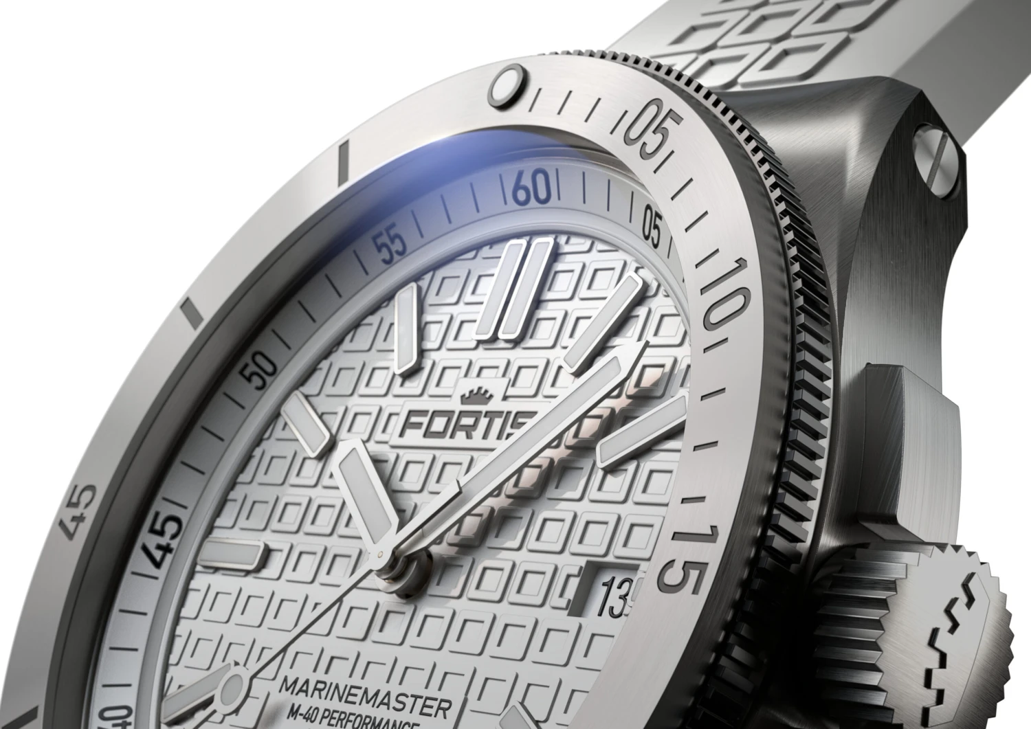 Fortis Uhr "MARINEMASTER M-40 SNOW WHITE AUF HORIZON STRAP" – Bild 5